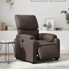 Sillón de masaje reclinable eléctrico cuero sintético marrón de , Sillones - Ref: Foro24-3204881, Precio: 312,83 €, Descuento: %