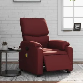 Sillón masaje reclinable eléctrico cuero sintético rojo tinto de , Sillones - Ref: Foro24-3204883, Precio: 251,37 €, Descuent...
