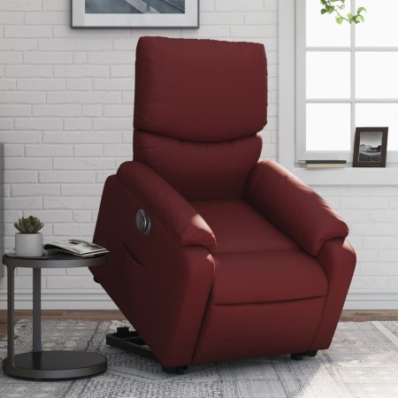 Sillón elevable eléctrico cuero artificial rojo tinto de , Sillones - Ref: Foro24-3204904, Precio: 348,75 €, Descuento: %