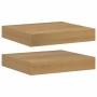Estante de pared 2 pcs Marrón 23 x 23,5 x 4 cm en Estantes y estanterías | Comprar online en Foro24