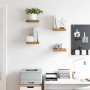 Estante de pared 4 pcs Marrón 23 x 23,5 x 4 cm en Estantes y estanterías | Comprar online en Foro24