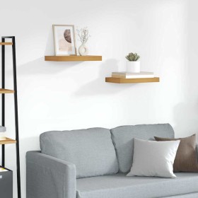 Estante de pared 2 pcs Marrón 40 x 23,5 x 4 cm en Estantes y estanterías | Comprar online en Foro24