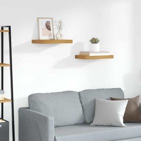 Estante de pared 2 pcs Marrón 40 x 23,5 x 4 cm en Estantes y estanterías | Comprar online en Foro24