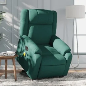 Sillón masaje eléctrico reclinable elevable tela verde oscuro de , Sillones - Ref: Foro24-3205244, Precio: 346,23 €, Descuent...