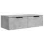 Armarios de pared 2 uds contrachapada gris hormigón 68x30x20 cm