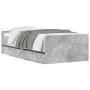 Concrete gray bed frame with drawers 100x200 cm by , Beds and slatted bases - Ref: Foro24-3207367, Price: 184,02 €, Discount: %