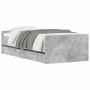 Concrete gray bed frame with drawers 100x200 cm by , Beds and slatted bases - Ref: Foro24-3207367, Price: 186,80 €, Discount: %