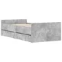 Concrete gray bed frame with drawers 100x200 cm by , Beds and slatted bases - Ref: Foro24-3207367, Price: 184,02 €, Discount: %