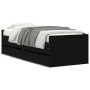 Bed frame with drawers black 90x200 cm by , Beds and slatted bases - Ref: Foro24-3207344, Price: 239,91 €, Discount: %