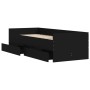 Bed frame with drawers black 90x200 cm by , Beds and slatted bases - Ref: Foro24-3207344, Price: 239,91 €, Discount: %