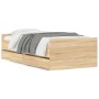 Sonoma oak bed frame with drawers 90x200 cm by , Beds and slatted bases - Ref: Foro24-3207373, Price: 179,14 €, Discount: %