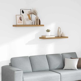 Estante de pared 2 pcs Marrón 80 x 23,5 x 4 cm en Estantes y estanterías | Comprar online en Foro24