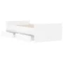 White bed frame with drawers 90x190 cm by , Beds and slatted bases - Ref: Foro24-3207378, Price: 168,67 €, Discount: %