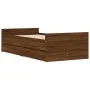 Brown oak bed frame with drawers 90x190 cm by , Beds and slatted bases - Ref: Foro24-3207384, Price: 160,77 €, Discount: %