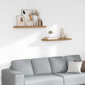 Estante de pared 2 pcs Marrón 90 x 23,5 x 4 cm en Estantes y estanterías | Comprar online en Foro24