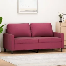 2-Sitzer-Sofa aus rotem Samt, 140 cm von , Sofas - Ref: Foro24-359203, Preis: 197,46 €, Rabatt: %