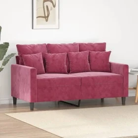 2-Sitzer-Sofa aus rotem Samt, 120 cm von , Sofas - Ref: Foro24-359297, Preis: 245,17 €, Rabatt: %