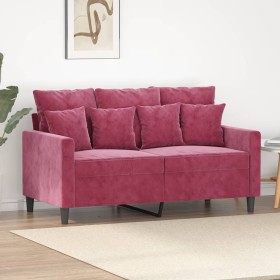 Sofá de 2 plazas de terciopelo rojo tinto 120 cm de , Sofás - Ref: Foro24-359297, Precio: 243,80 €, Descuento: %