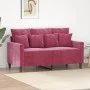 Red velvet 2-seater sofa 120 cm by , Sofas - Ref: Foro24-359297, Price: 245,17 €, Discount: %