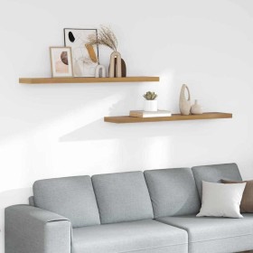 Estante de pared 2 pcs Marrón 120 x 23,5 x 4 cm en Estantes y estanterías | Comprar online en Foro24