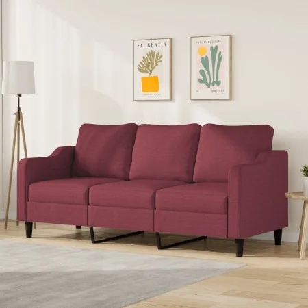 3-seater red fabric sofa 180 cm by , Sofas - Ref: Foro24-359373, Price: 334,06 €, Discount: %