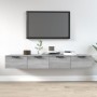 Armarios de pared 2 uds contrachapada gris Sonoma 68x30x20 cm