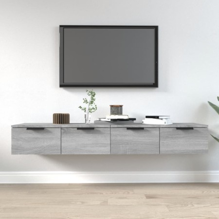 Armarios de pared 2 uds contrachapada gris Sonoma 68x30x20 cm