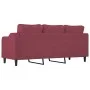 3-seater red fabric sofa 180 cm by , Sofas - Ref: Foro24-359373, Price: 334,06 €, Discount: %