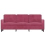3-Sitzer-Sofa aus rotem Samt, 180 cm von , Sofas - Ref: Foro24-359456, Preis: 259,77 €, Rabatt: %