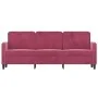 Red velvet 3-seater sofa 180 cm by , Sofas - Ref: Foro24-359456, Price: 257,14 €, Discount: %