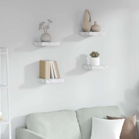 Estante de pared 4 pcs Mármol 23 x 23,5 x 4 cm en Estantes y estanterías | Comprar online en Foro24