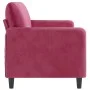 3-Sitzer-Sofa aus rotem Samt, 180 cm von , Sofas - Ref: Foro24-359456, Preis: 257,14 €, Rabatt: %