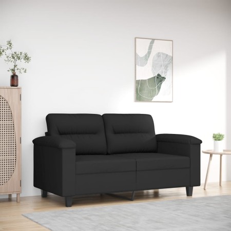 2-Sitzer-Sofa aus schwarzem Mikrofaserstoff, 120 cm von , Sofas - Ref: Foro24-359558, Preis: 251,08 €, Rabatt: %