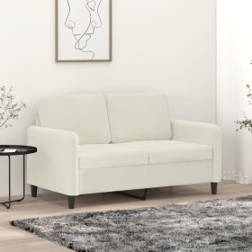 Cremefarbenes 2-Sitzer-Sofa aus Samt, 120 cm von , Sofas - Ref: Foro24-359440, Preis: 249,44 €, Rabatt: %