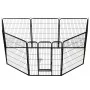 Hundegehege 8 Stahlplatten 80x100 cm schwarz von vidaXL, Hundehütten und Zäune - Ref: Foro24-170574, Preis: 200,40 €, Rabatt: %