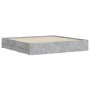 Concrete gray engineered wood bed with drawers 180x200 cm by , Beds and slatted bases - Ref: Foro24-3207255, Price: 183,13 €,...