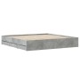 Concrete gray engineered wood bed with drawers 180x200 cm by , Beds and slatted bases - Ref: Foro24-3207255, Price: 185,52 €,...