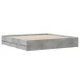 Concrete gray engineered wood bed with drawers 180x200 cm by , Beds and slatted bases - Ref: Foro24-3207255, Price: 183,13 €,...