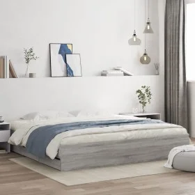 Sonoma gray engineered wood bed with drawers 180x200 cm by , Beds and slatted bases - Ref: Foro24-3207257, Price: 183,97 €, D...