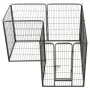 Hundegehege 8 Stahlplatten 80x100 cm schwarz von vidaXL, Hundehütten und Zäune - Ref: Foro24-170574, Preis: 200,40 €, Rabatt: %