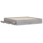 Sonoma gray engineered wood bed with drawers 180x200 cm by , Beds and slatted bases - Ref: Foro24-3207257, Price: 185,42 €, D...