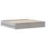 Sonoma-graues Holzwerkstoffbett mit Schubladen 180 x 200 cm von , Betten und Lattenroste - Ref: Foro24-3207257, Preis: 185,58...
