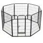 Hundegehege 8 Stahlplatten 80x100 cm schwarz von vidaXL, Hundehütten und Zäune - Ref: Foro24-170574, Preis: 200,40 €, Rabatt: %