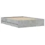 Betongraues Holzwerkstoffbett mit Schubladen 120x200 cm von , Betten und Lattenroste - Ref: Foro24-3207283, Preis: 207,70 €, ...