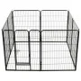 Hundegehege 8 Stahlplatten 80x100 cm schwarz von vidaXL, Hundehütten und Zäune - Ref: Foro24-170574, Preis: 200,40 €, Rabatt: %