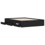 Black engineered wood bed with drawers 120x200 cm by , Beds and slatted bases - Ref: Foro24-3207281, Price: 237,52 €, Discoun...