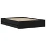 Black engineered wood bed with drawers 120x200 cm by , Beds and slatted bases - Ref: Foro24-3207281, Price: 237,52 €, Discoun...