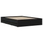 Schwarzes Holzwerkstoffbett mit Schubladen 120x200 cm von , Betten und Lattenroste - Ref: Foro24-3207281, Preis: 242,61 €, Ra...