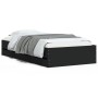 Cama con cajones madera de ingeniería negro 100x200 cm de , Camas y somieres - Ref: Foro24-3207288, Precio: 136,69 €, Descuen...