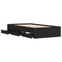 Cama con cajones madera de ingeniería negro 100x200 cm de , Camas y somieres - Ref: Foro24-3207288, Precio: 136,69 €, Descuen...